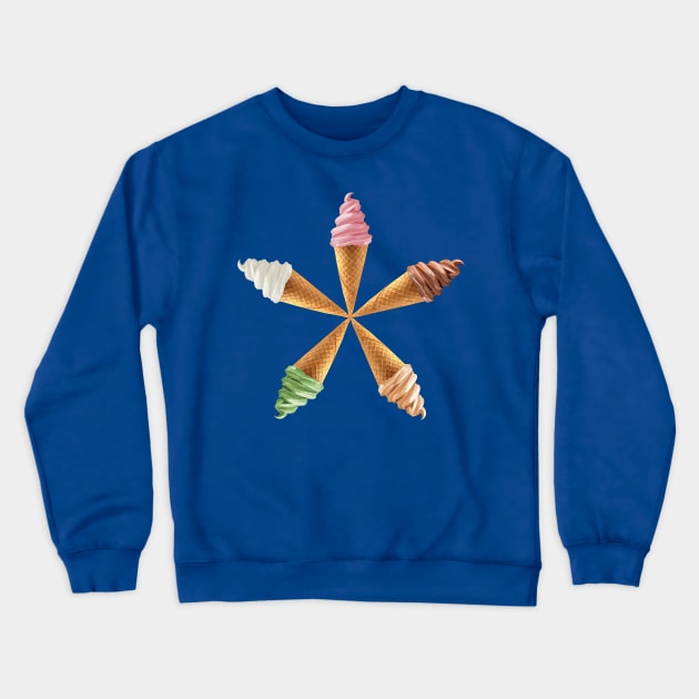 Ice Cream Flavor Flower Star Crewneck Sweatshirt by Art by Deborah Camp